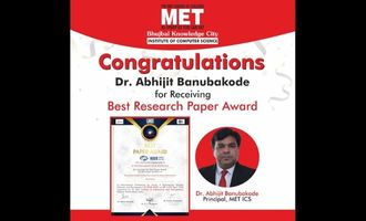 MET Academician receives Best Research Paper Award